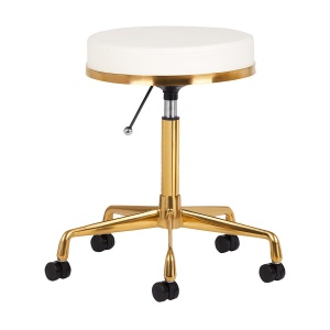 TABORET KOSMETYCZNY H4 ZŁOTY BIAŁY