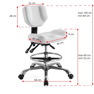 TABORET KOSMETYCZNY A-4299 BIAŁY