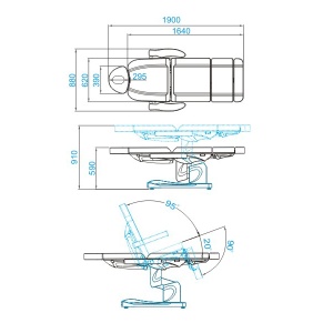 FOTEL KOSMETYCZNY ELEKTR. AZZURRO 708A BIAŁY 