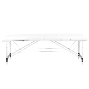 Stół składany do masażu aluminiowy komfort Fizjo 2 segmentowe white