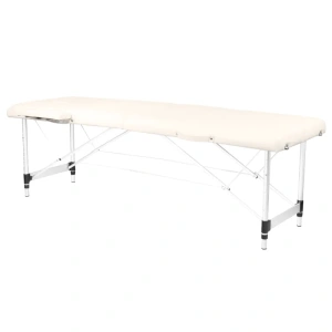 Stół składany do masażu aluminiowy komfort Fizjo 2 segmentowe cream