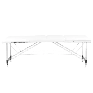 Stół składany do masażu aluminiowy komfort Fizjo 3 segmentowy white