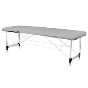 Stół składany do masażu aluminiowy komfort Fizjo 2 segmentowy szary