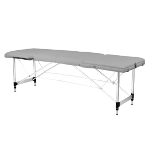 Stół składany do masażu aluminiowy komfort Fizjo 3 segmentowy szary