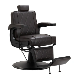 Hair System fotel barberski BM88066B brązowy czarna rama