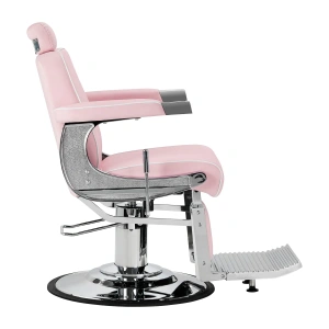 Gabbiano fotel barberski Visionerio różowy chrom rama
