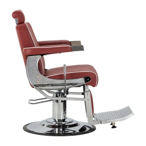 Gabbiano fotel barberski Visionerio czerwony chrom rama