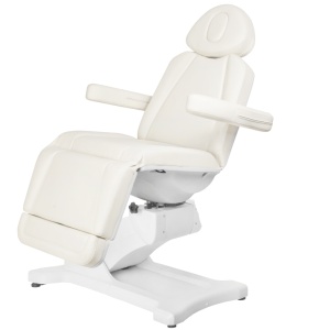 FOTEL KOSMETYCZNY ELEKTR. AZZURRO 869A OBROTOWY 4 SILN. BIAŁY 