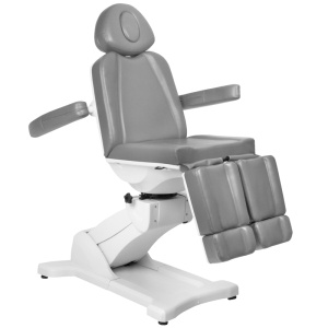 FOTEL KOSMETYCZNY ELEKTR. AZZURRO 869AS PEDI OBROTOWY 5 SILN. SZARY 